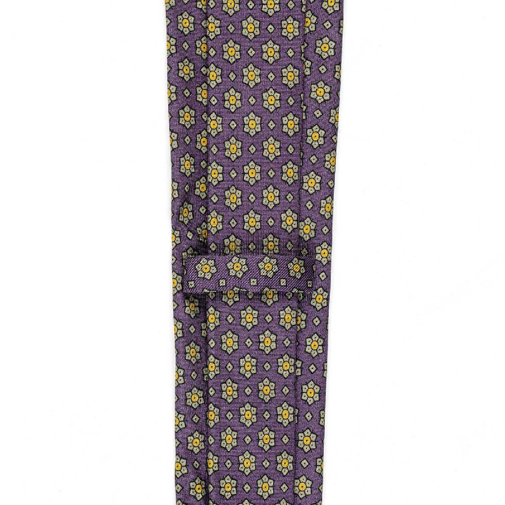 Rubinacci Cravatta in twill di seta con stampa floreale vino Enormi sconti
