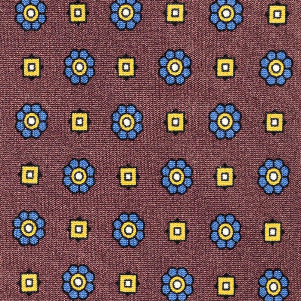 Rubinacci Cravatta in twill di seta con stampa floreale bordeaux In Linea