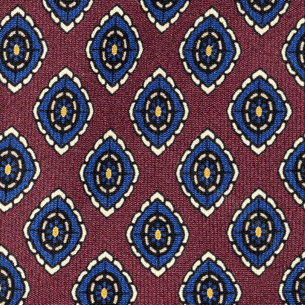 Rubinacci Cravatta in twill di seta con stampa floreale bordeaux Promozione
