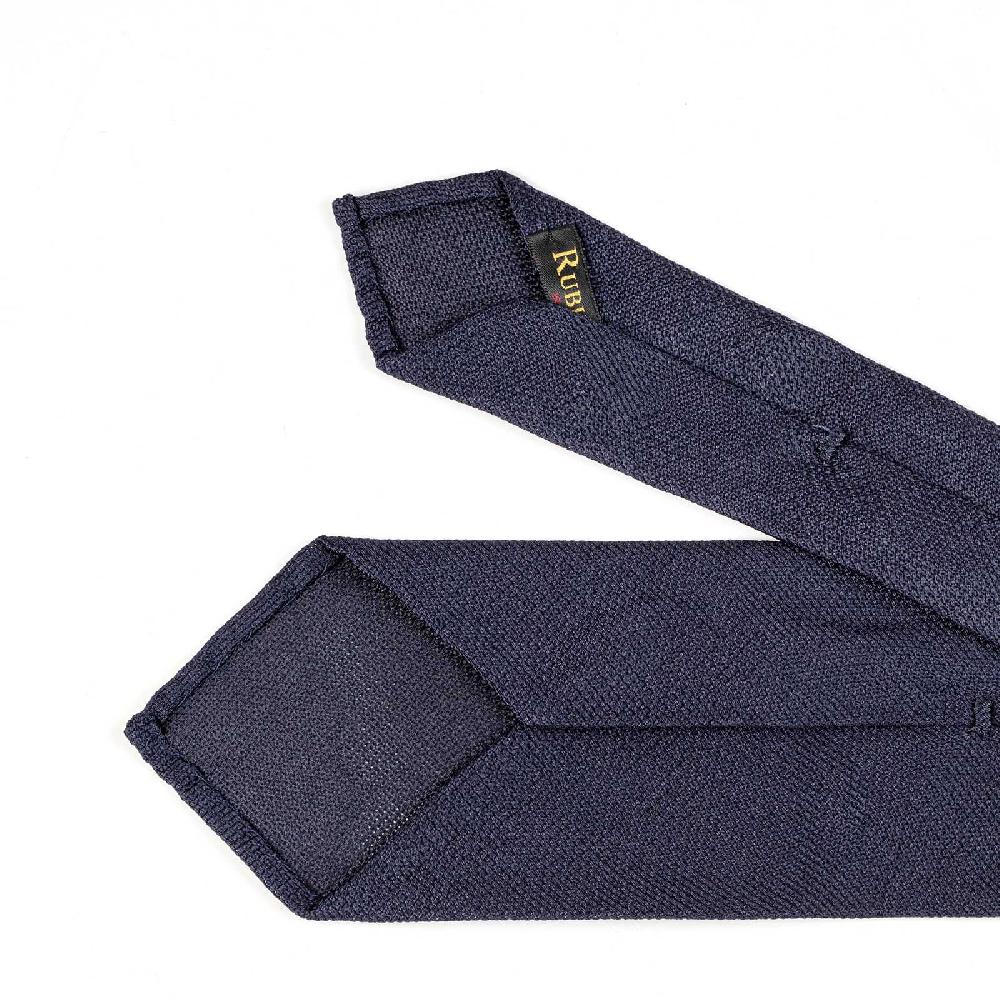Rubinacci Cravatta in garza di seta blu navy Pezzi Unici