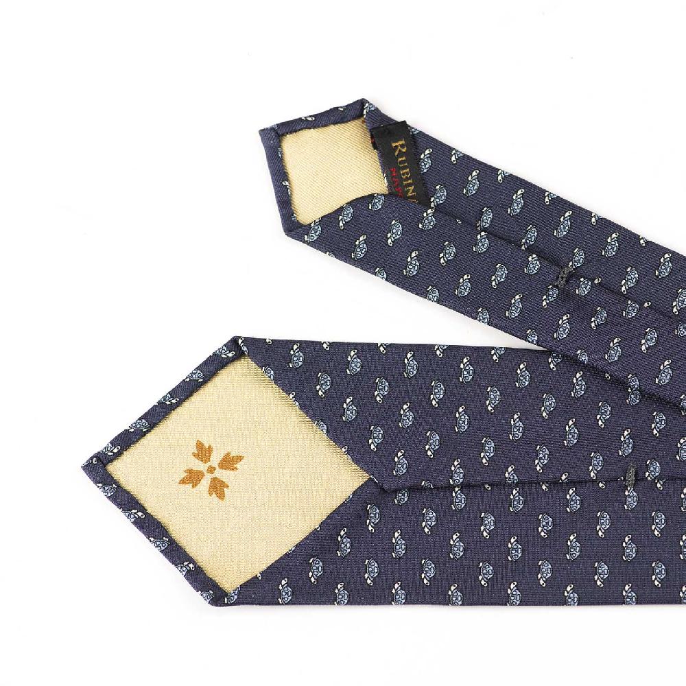 Rubinacci Cravatta in twill di seta con stampa tartaruga azzurra Acquista Ora