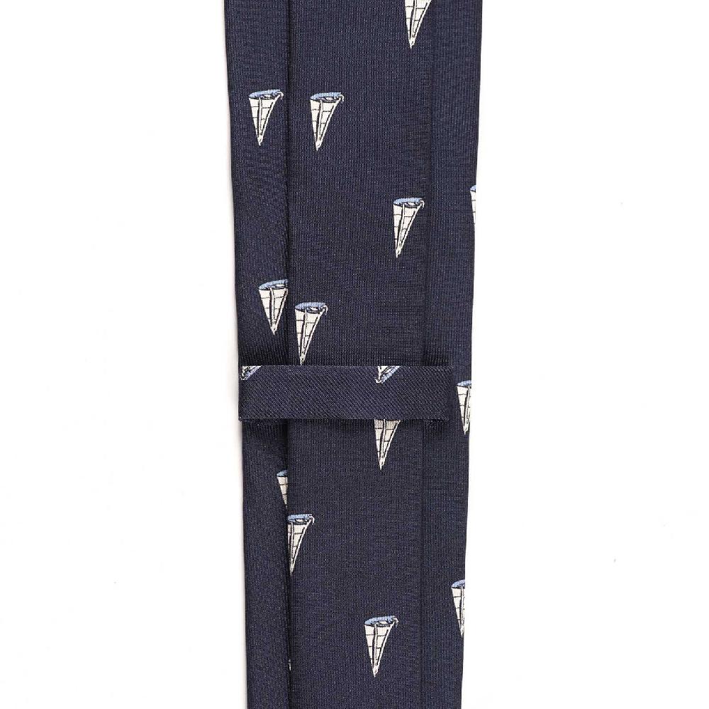 Rubinacci Cravatta in twill di seta con stampa vela azzurra Affare Del Giorno