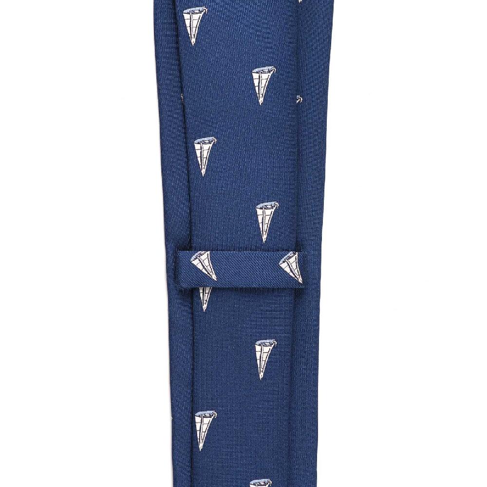 Rubinacci Cravatta in twill di seta con stampa vela celeste Sottocosto