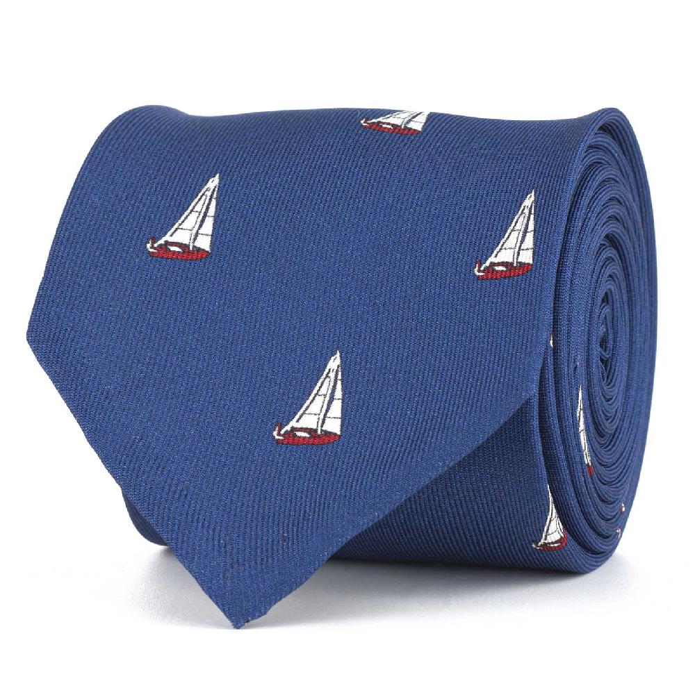 Rubinacci Cravatta in twill di seta con stampa vela rossa Convenienza