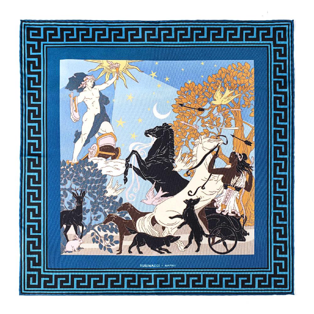 Rubinacci Pochette Artemide e Apollo ceruleo Vendita Calda