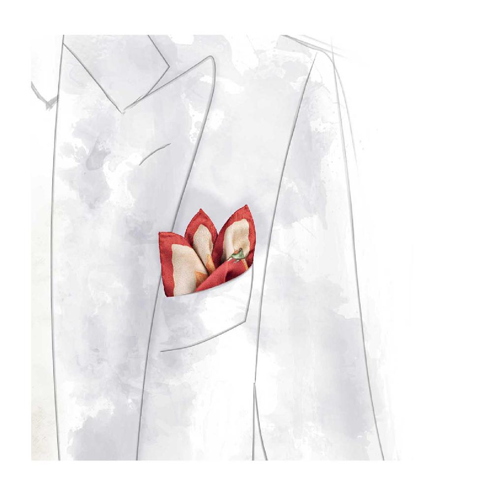 Rubinacci Pochette mendoza rosso Negozio online di fabbrica
