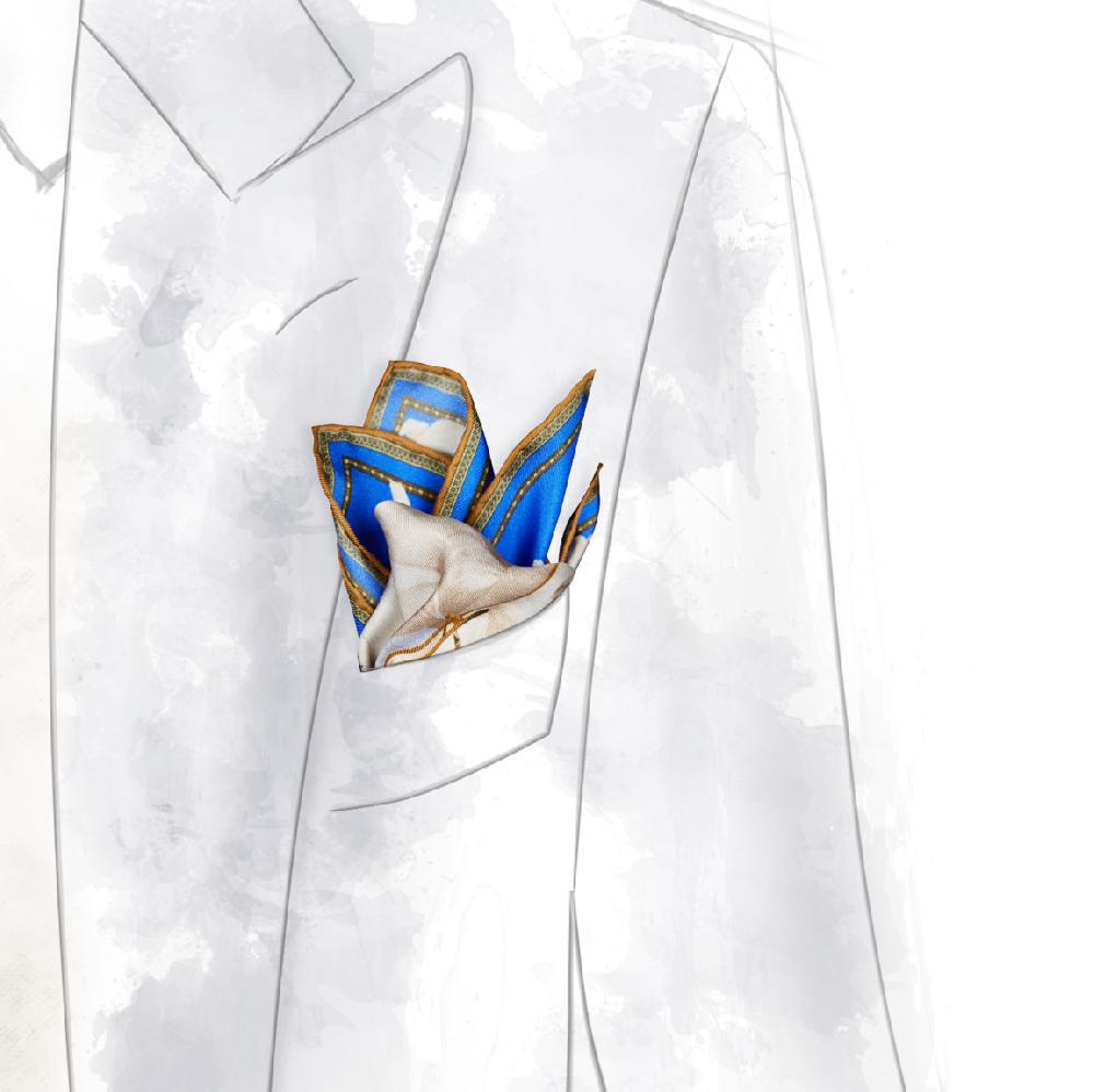 Rubinacci Pochette victory azzurro Grande vendita