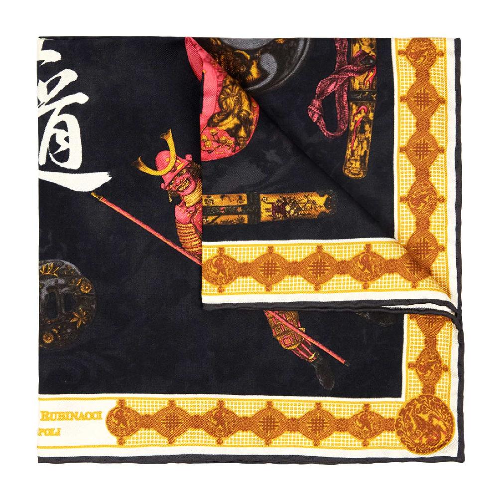 Rubinacci Pochette samurai nero Flash Sale
