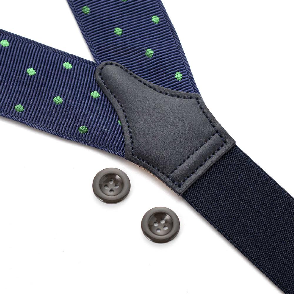 Rubinacci Bretelle blu a pois verde Offerta per la Festa della Mamma