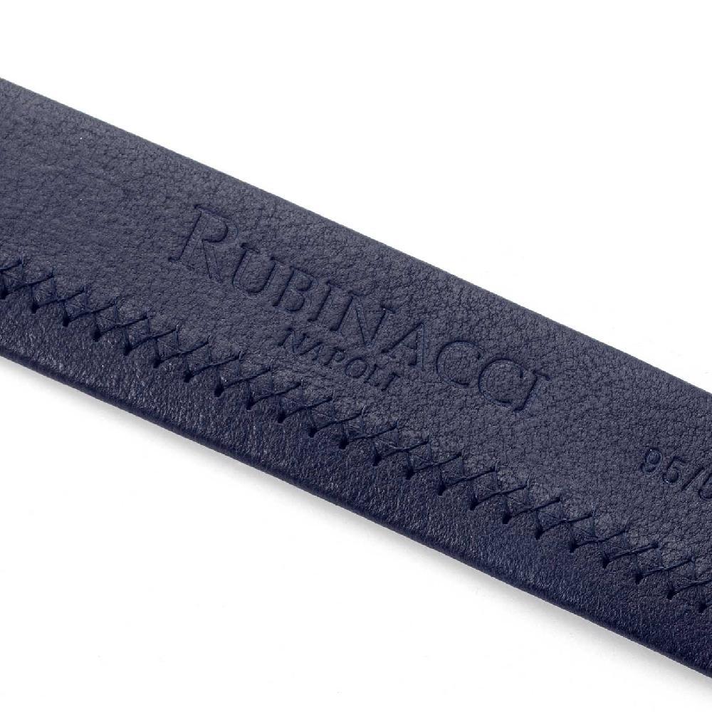 Rubinacci Cintura tubolare in pelle blu Offerta migliore