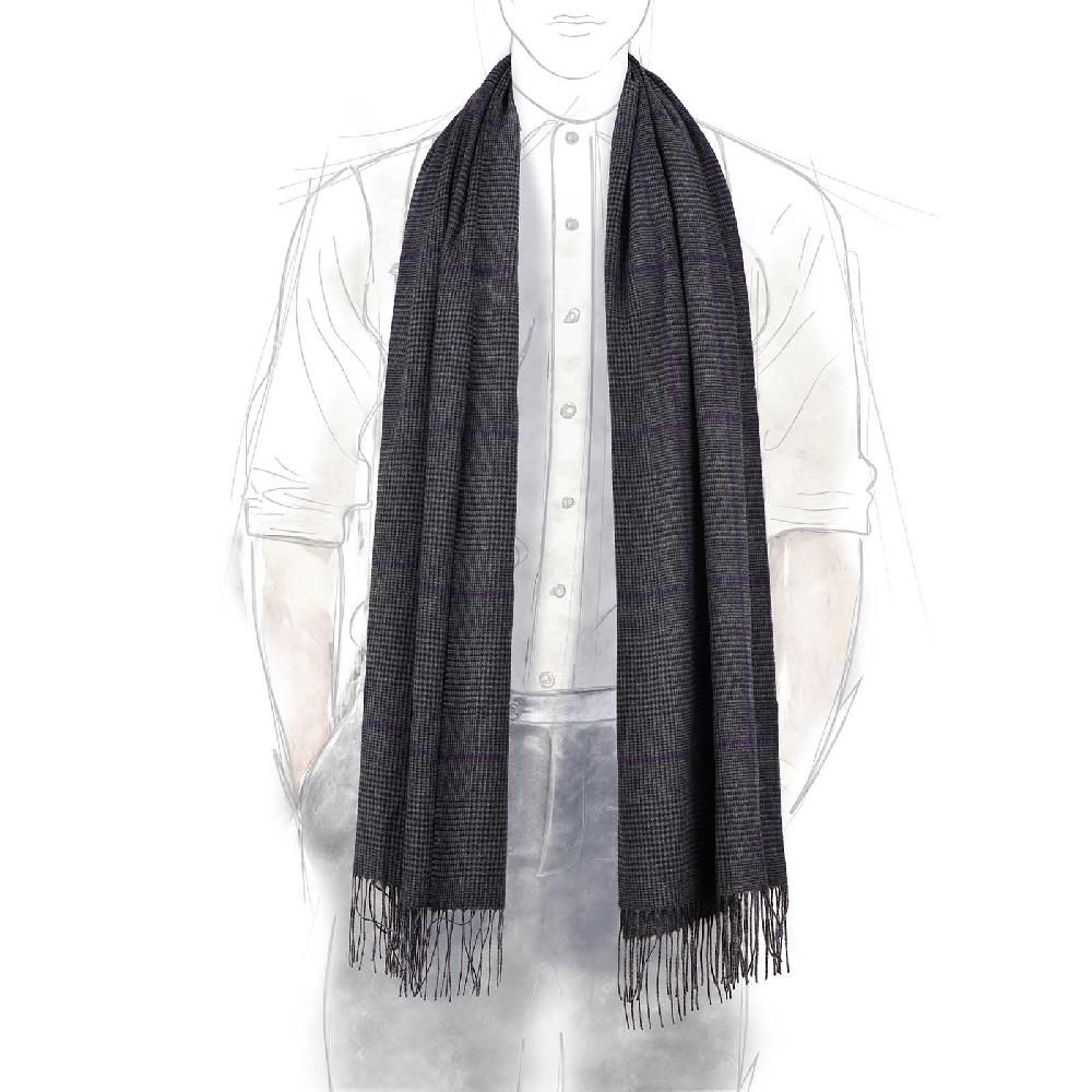Rubinacci Sciarpa principe di galles grigio Fino al 55% di sconto