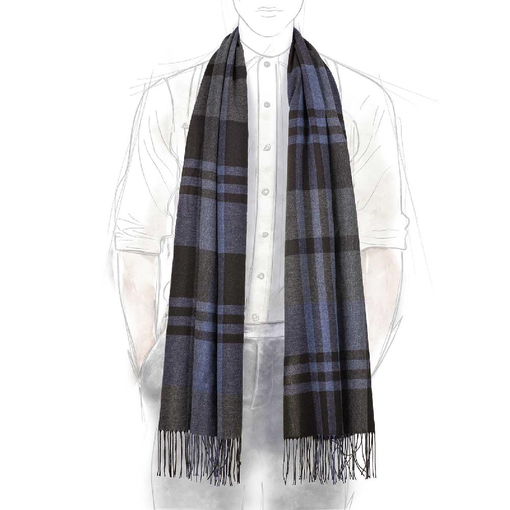 Rubinacci Sciarpa tartan blu Enormi sconti