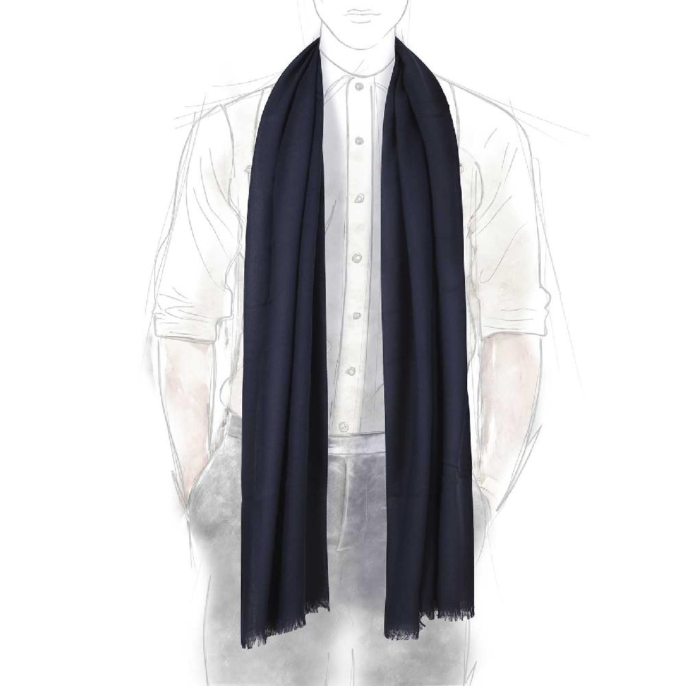 Rubinacci Sciarpa in cashmere blu navy Soddisfazione Garantita