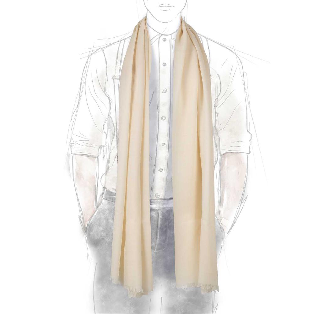 Rubinacci Sciarpa in cashmere crema Qualità Garantita