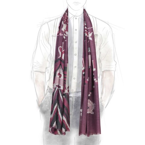 Rubinacci Sciarpa drago bordeaux Shopping Online