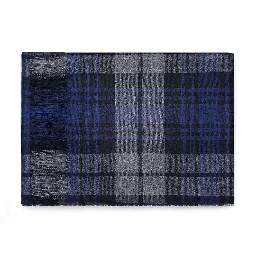 Rubinacci Sciarpa quadri grigio e blu Presa