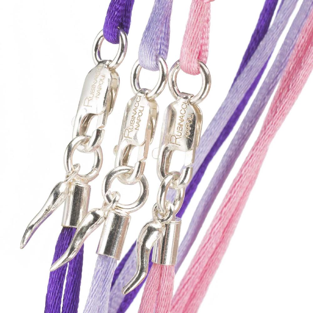 Rubinacci Braccialetto ruby in seta lilla In Vendita