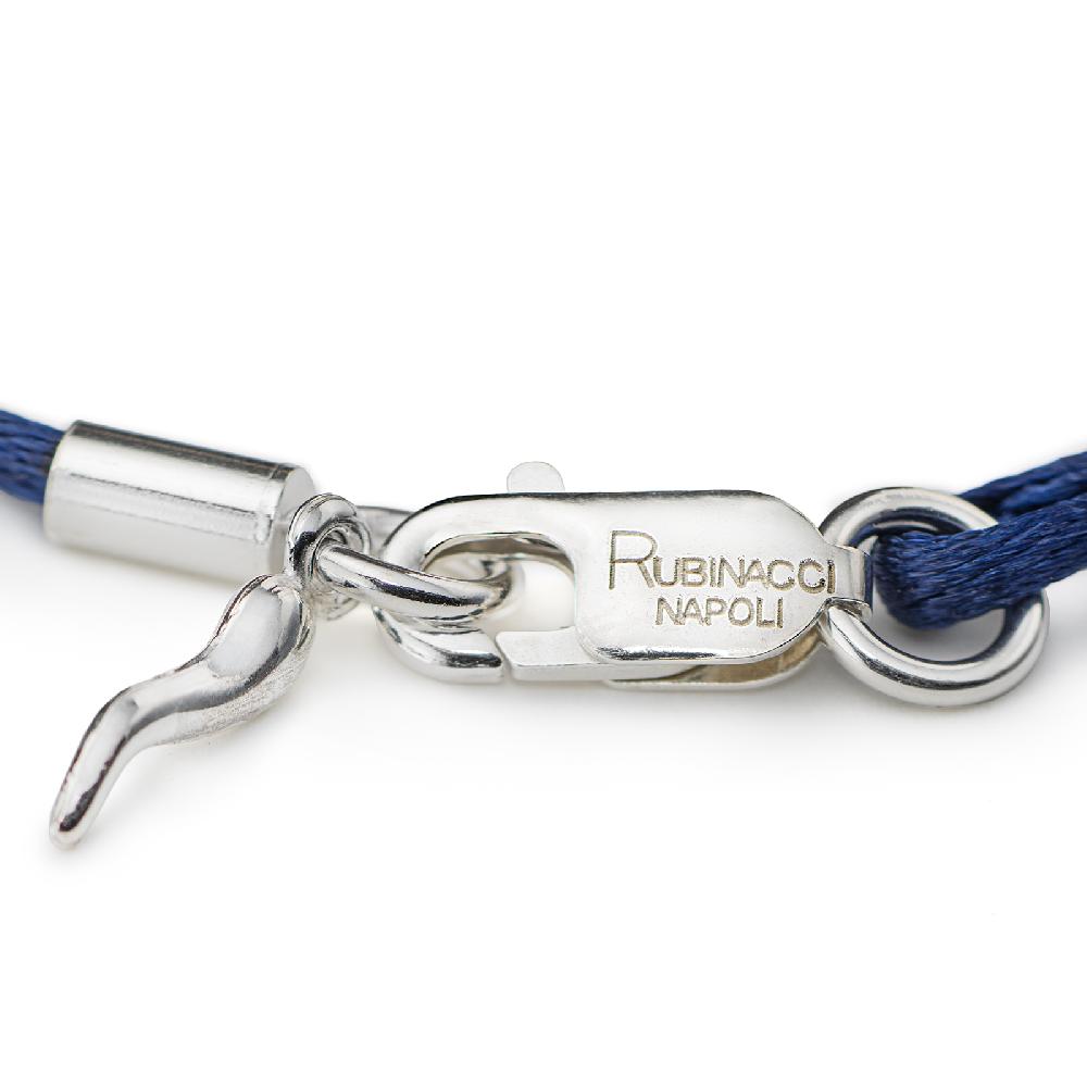 Rubinacci Braccialetto ruby in seta blu Saldi