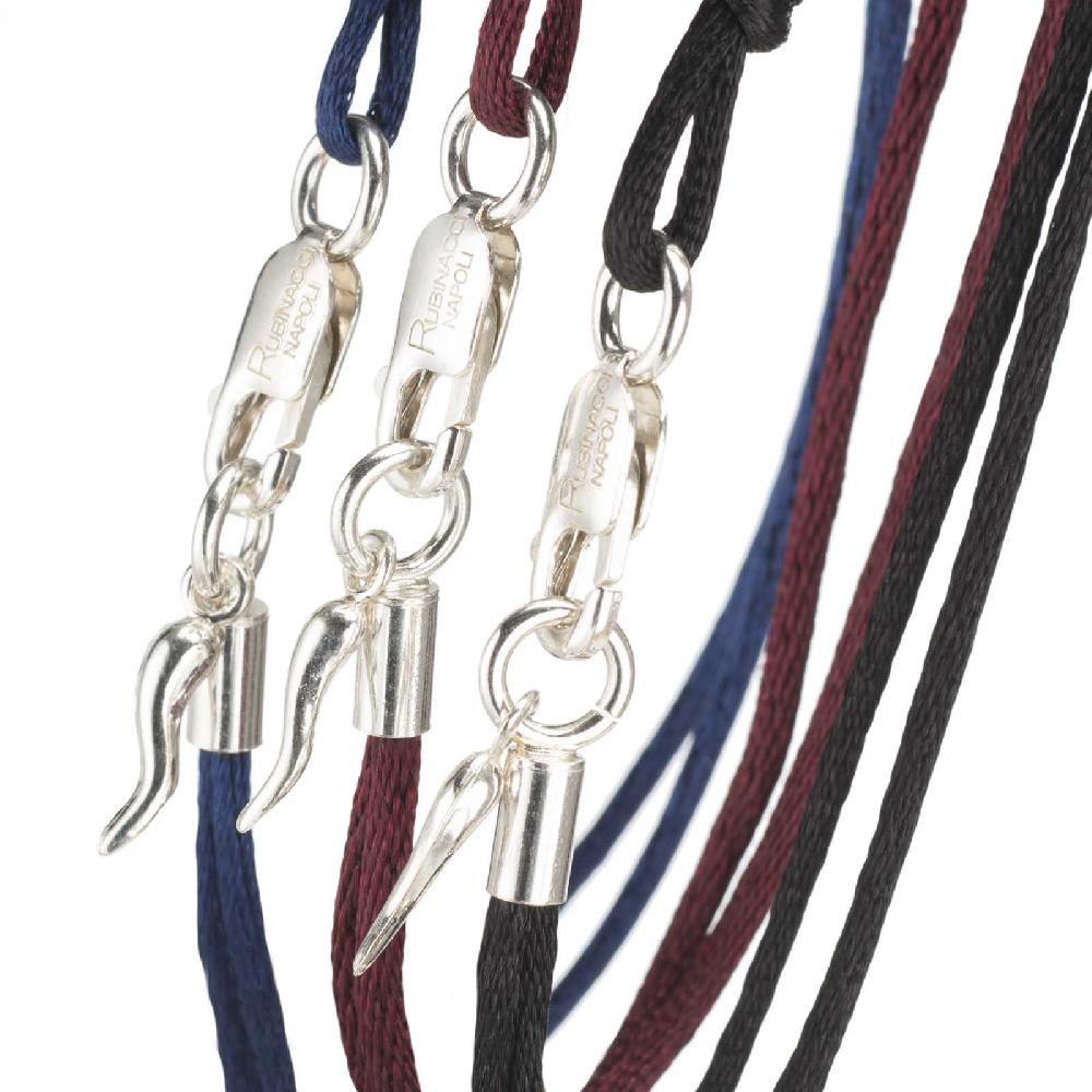 Rubinacci Braccialetto ruby in seta blu Saldi