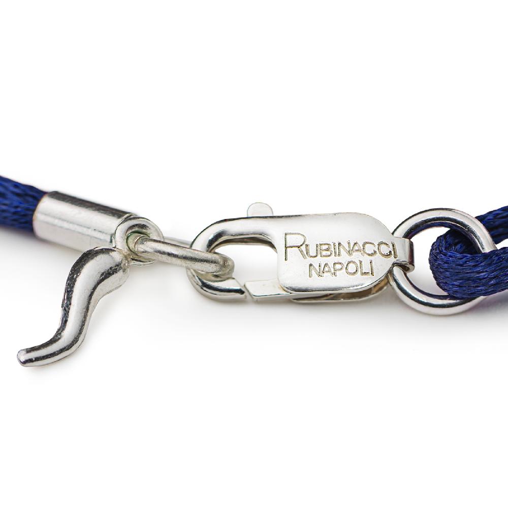 Rubinacci Braccialetto ruby in seta bluette Hotsell