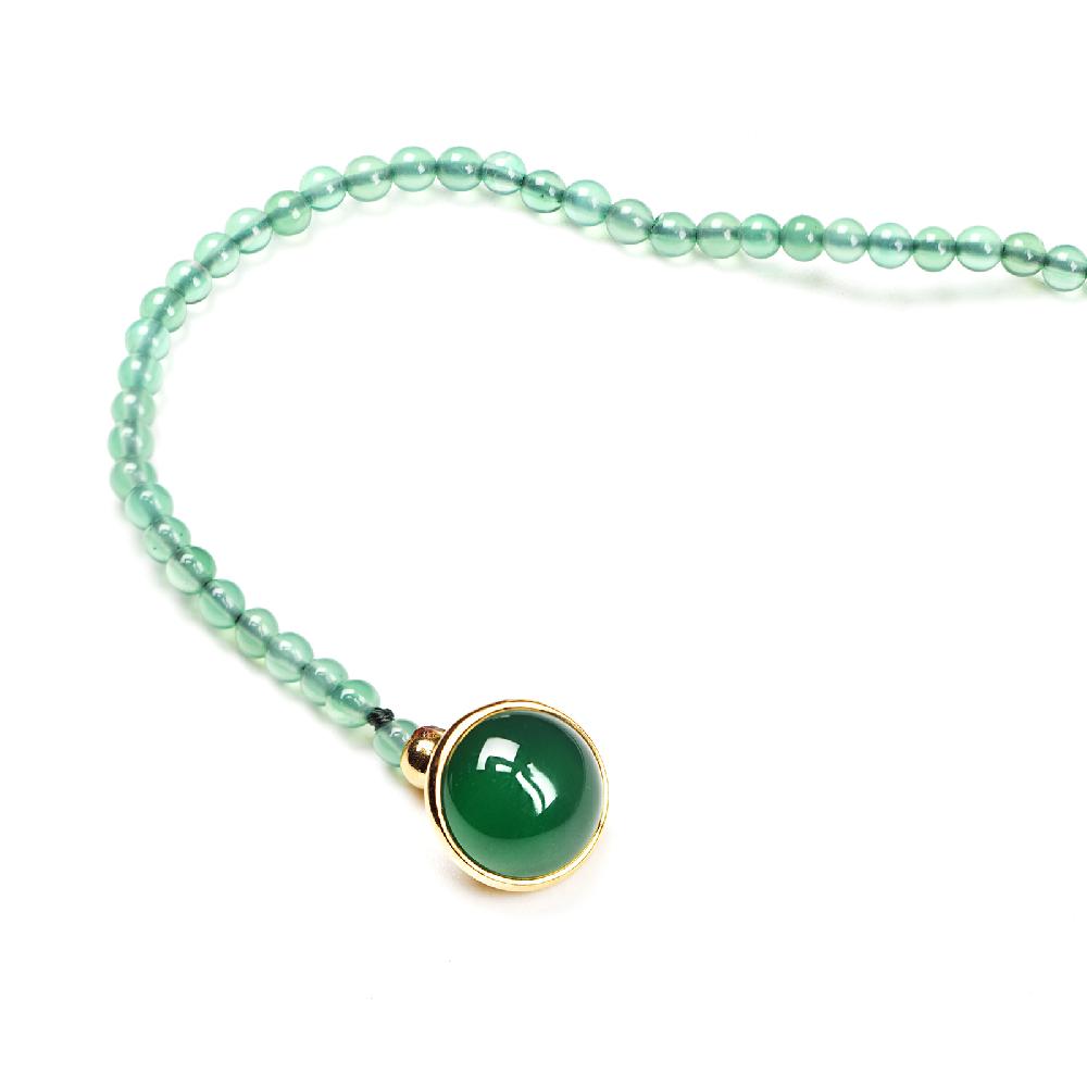 Rubinacci Bottone da bavero ruby in agata verde Vendita Calda
