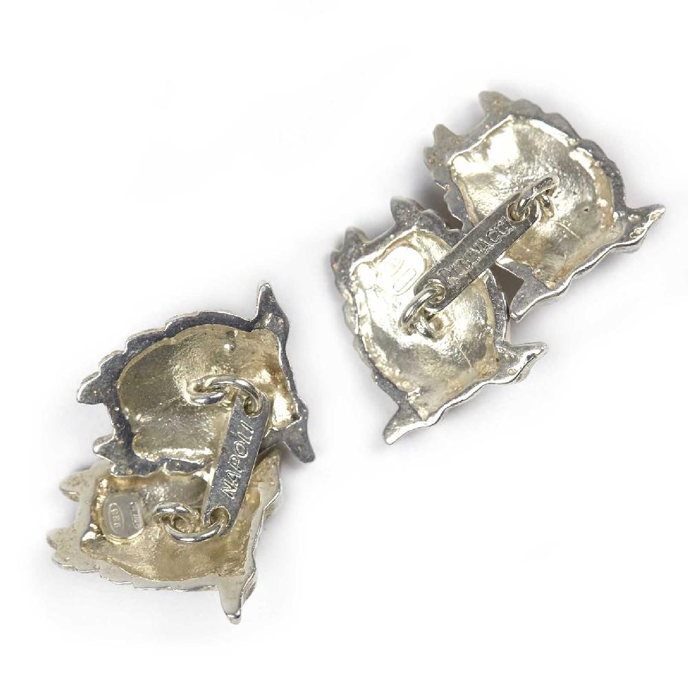 Rubinacci Gemelli demone in argento con zaffiri Spedizione gratuita