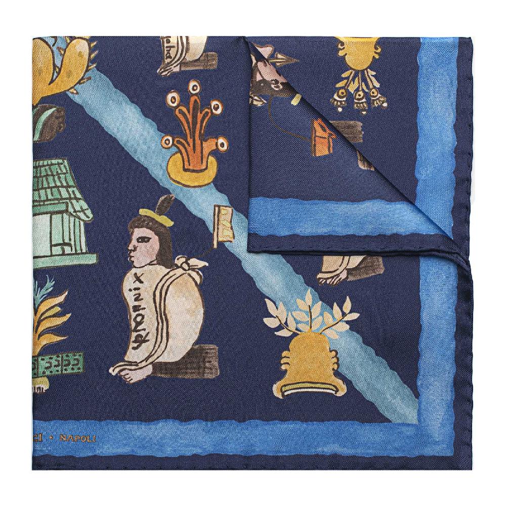 Rubinacci Foulard mendoza blu Fornitura limitata