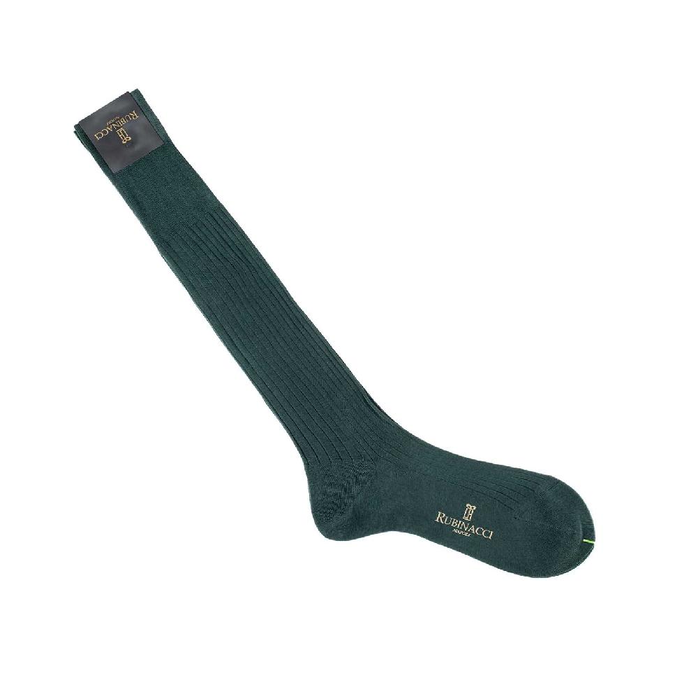 Rubinacci Calze in filo di Scozia a costina verde bosco Online Outlet