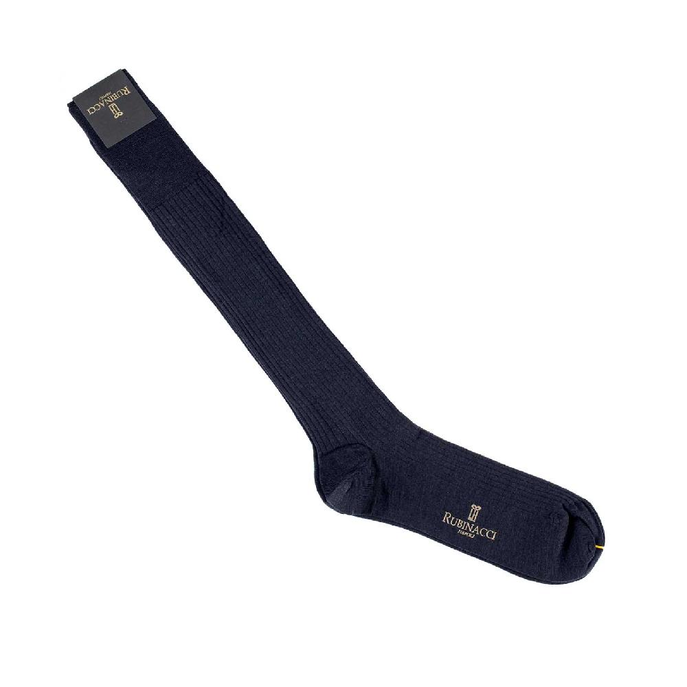 Rubinacci Calze in filo di Scozia a costina blu Lightning offer