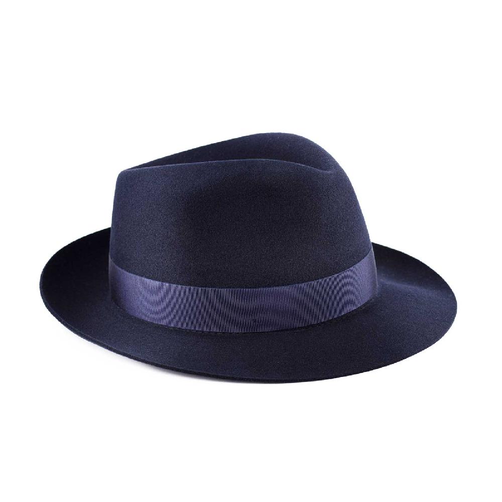 Rubinacci Fedora in lana blu Super Saving Price