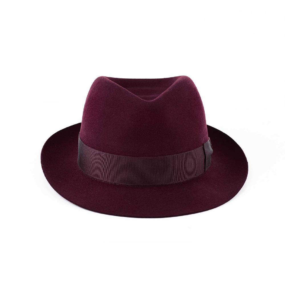 Rubinacci Fedora in lana vino Rilascio limitato
