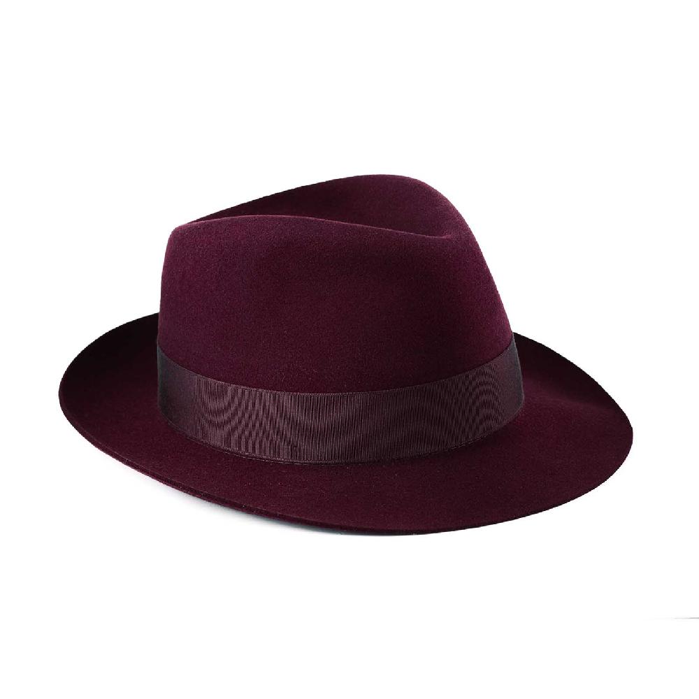 Rubinacci Fedora in lana vino Rilascio limitato