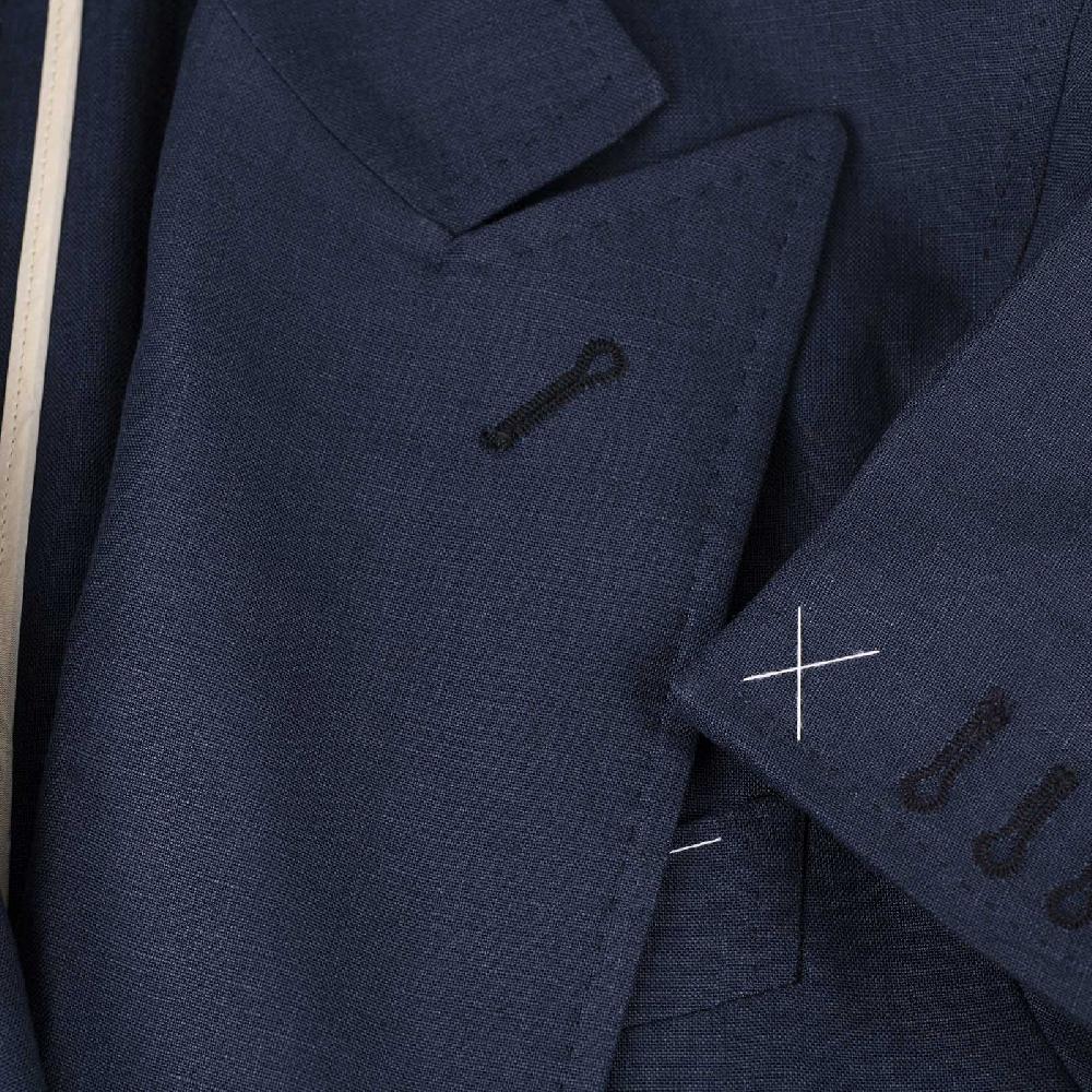 Rubinacci Giacca in lino blu Economico