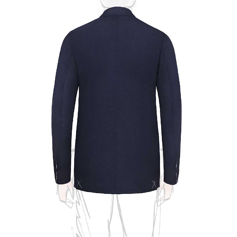 Rubinacci Giacca in saglia di lana blu In Vendita