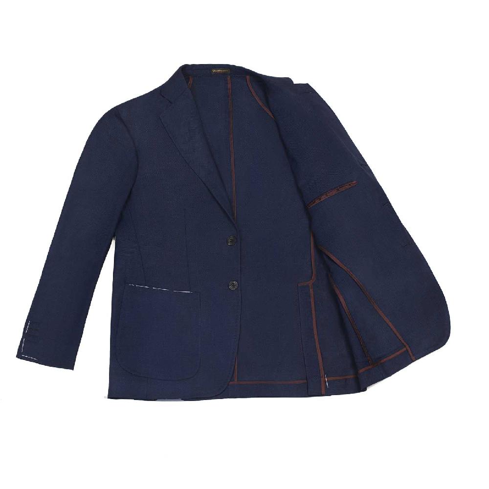 Rubinacci Giacca in saglia di lana blu In Vendita