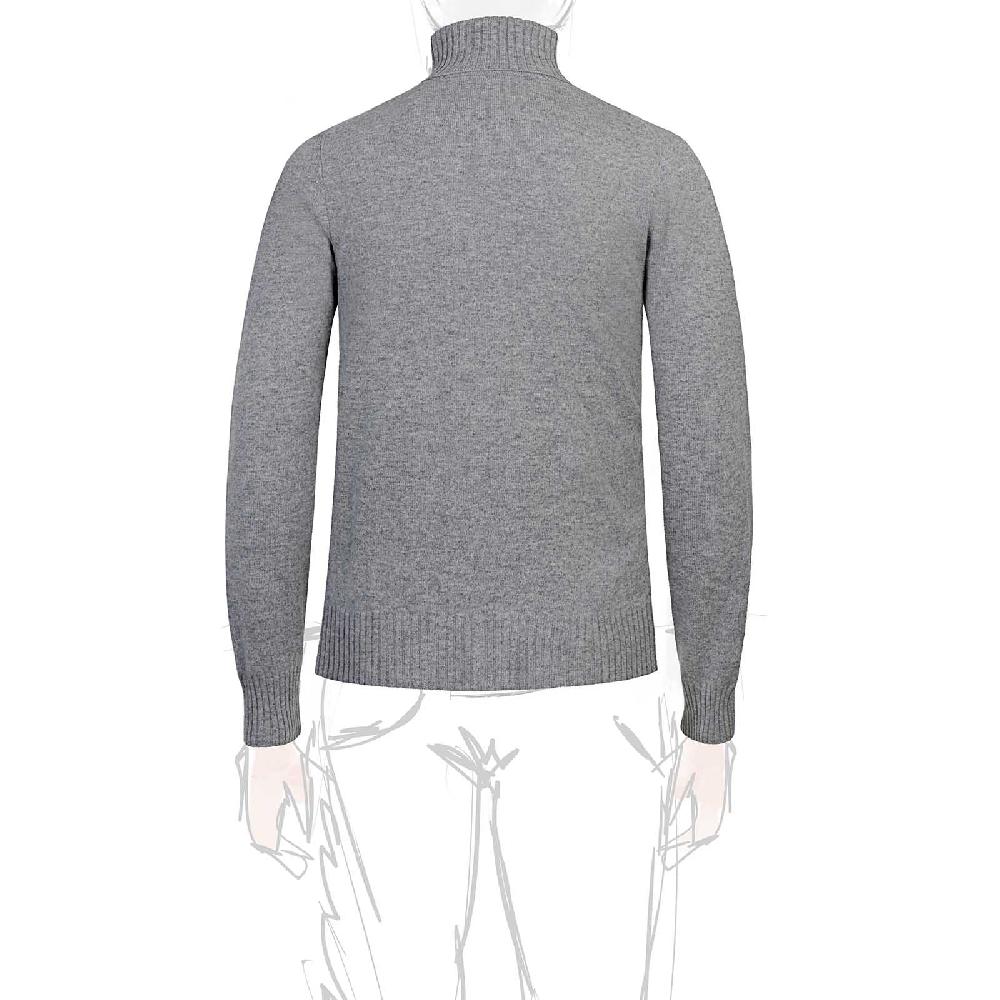 Rubinacci Collo alto in cashmere grigio Vendita Calda