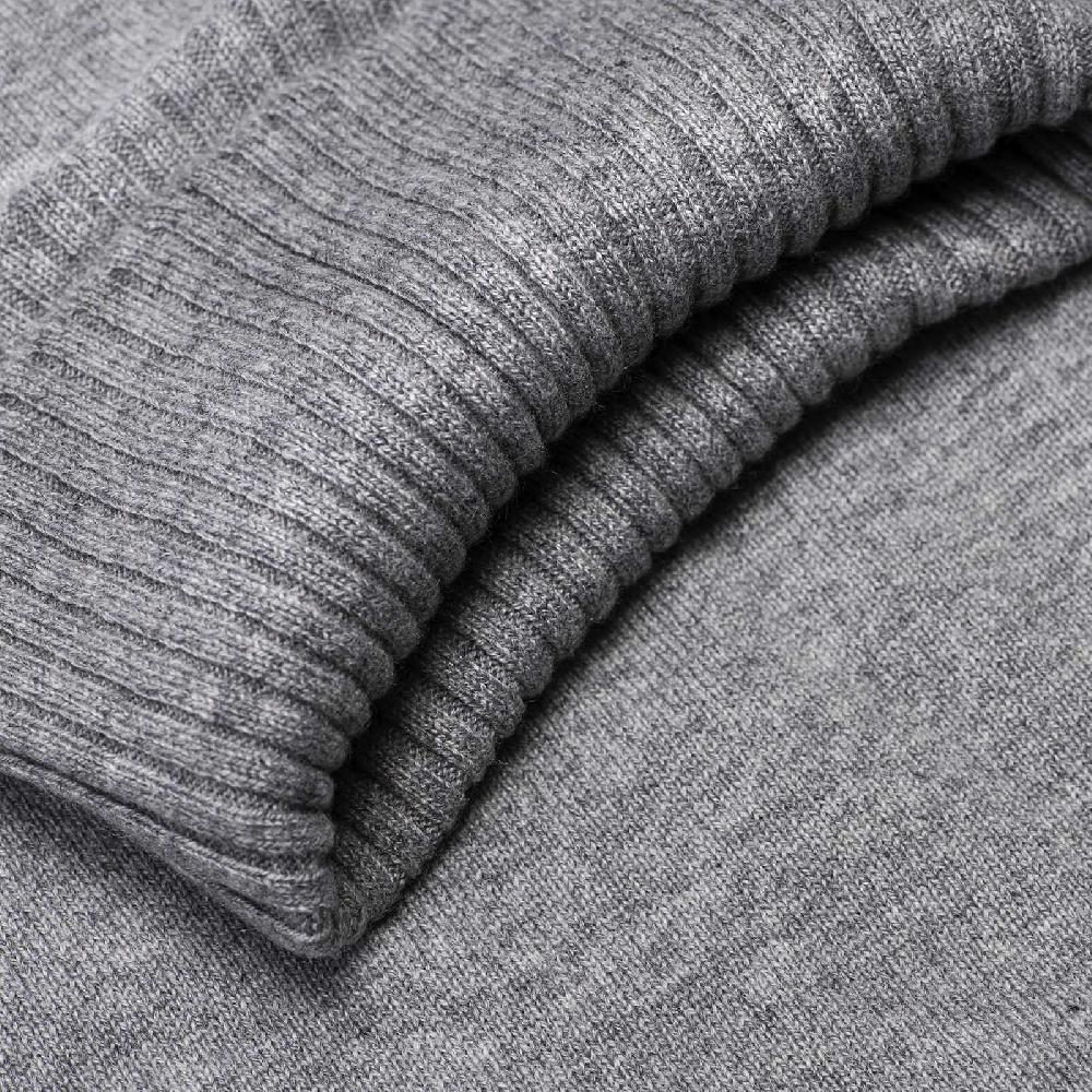 Rubinacci Collo alto in cashmere grigio Vendita Calda