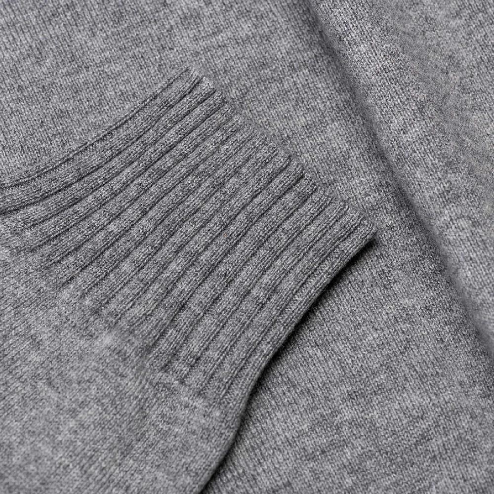 Rubinacci Collo alto in cashmere grigio Vendita Calda