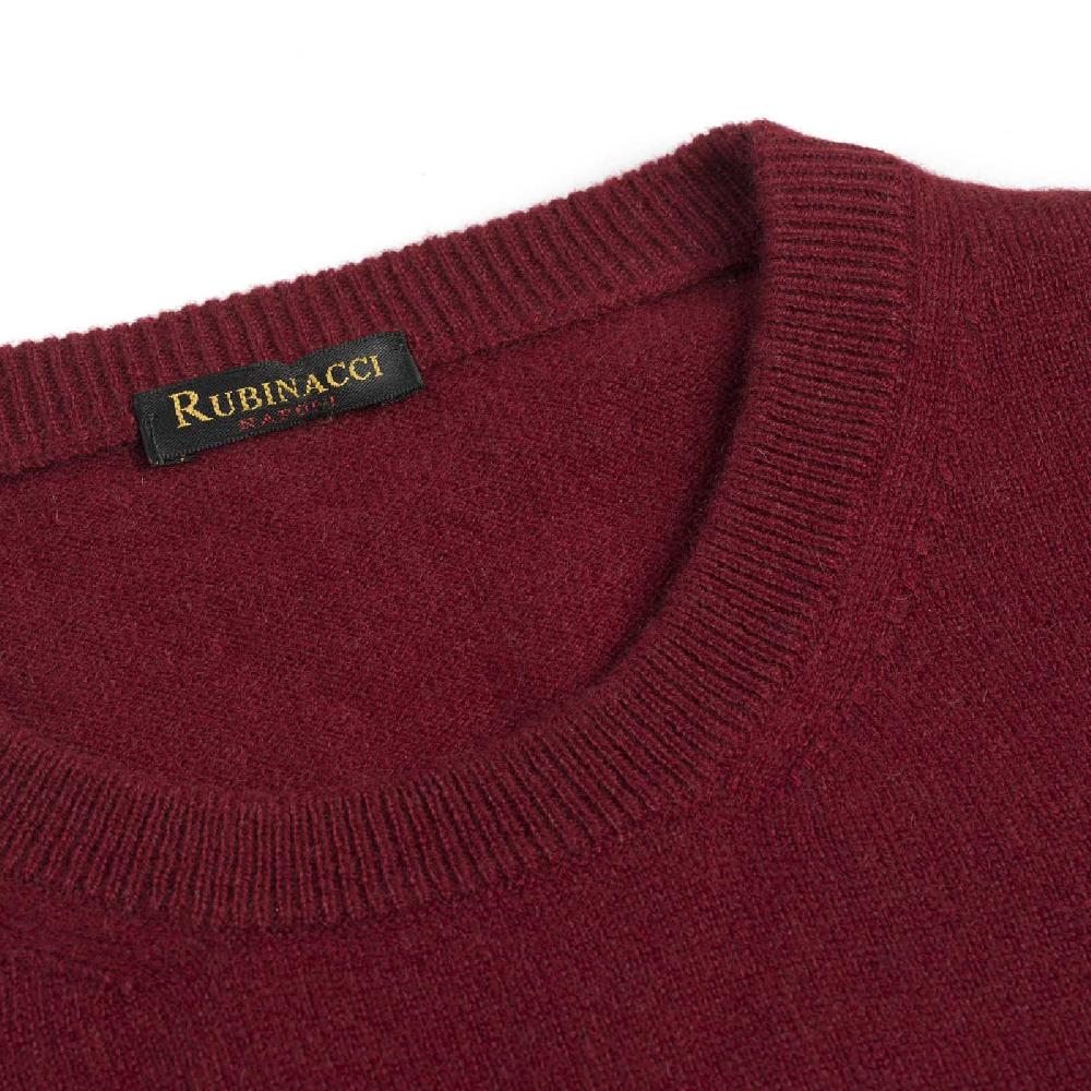 Rubinacci Girocollo in cashmere bordeaux chiaro Saldi Di Fabbrica