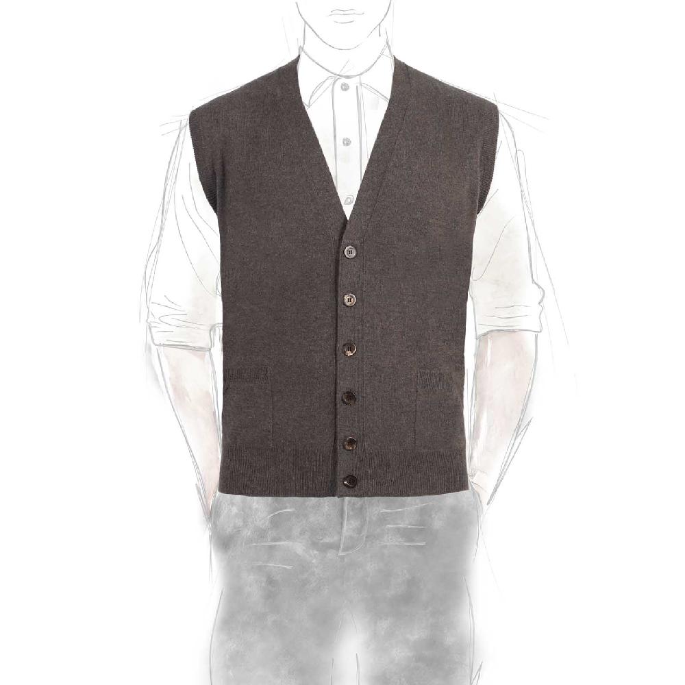 Rubinacci Gilet in cashmere tortora In Saldo