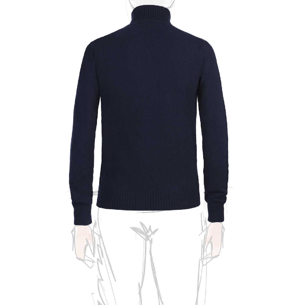Rubinacci Collo alto cashmere blu Negozio online di fabbrica