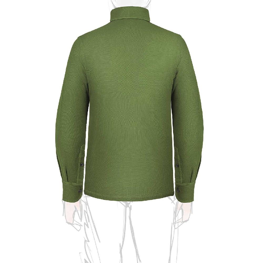Rubinacci Camicia in piquet oliva Flash Sale
