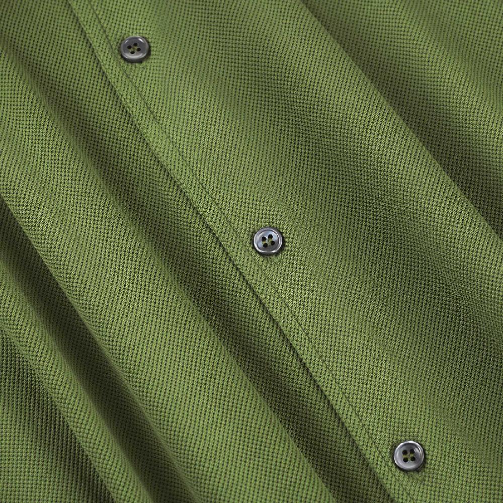 Rubinacci Camicia in piquet oliva Flash Sale