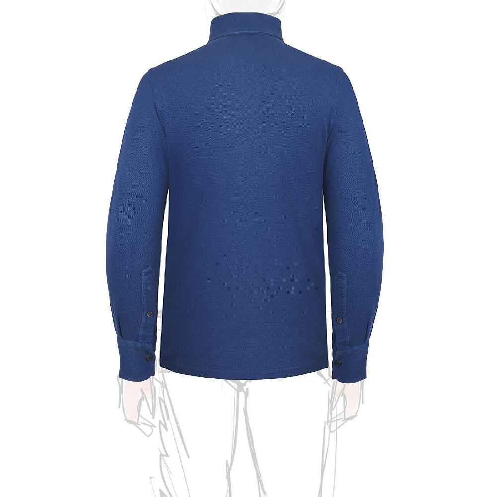 Rubinacci Camicia in piquet ceruleo Fornitura limitata