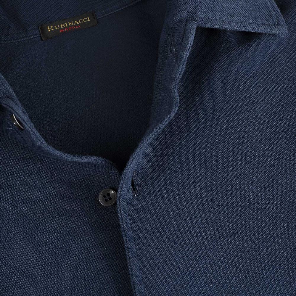 Rubinacci Camicia in piquet leggero blu Offerta esclusiva