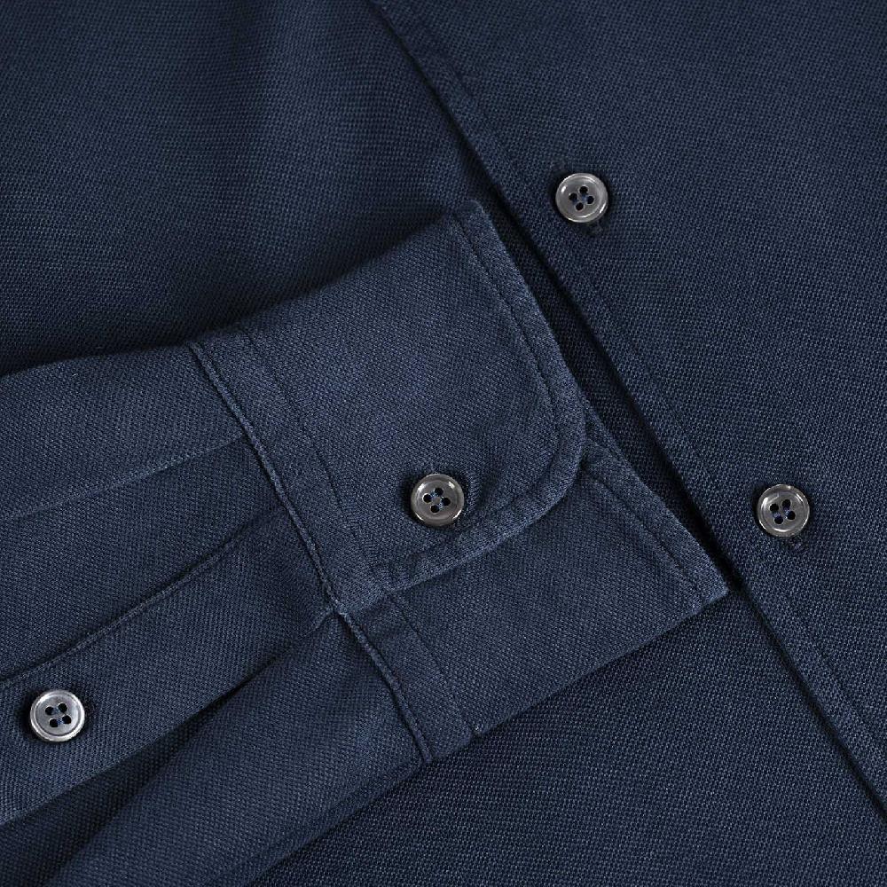 Rubinacci Camicia in piquet leggero blu Offerta esclusiva