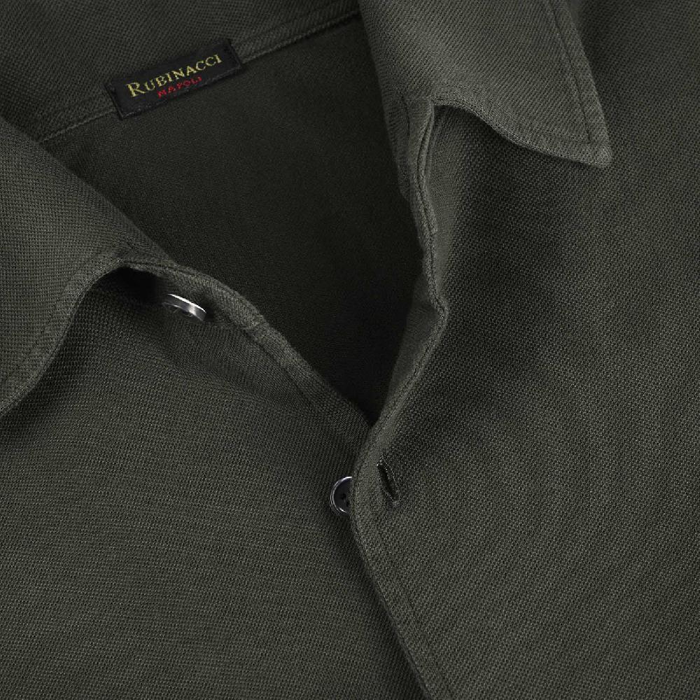 Rubinacci Camicia in piquet leggero verde Vendite stagionali
