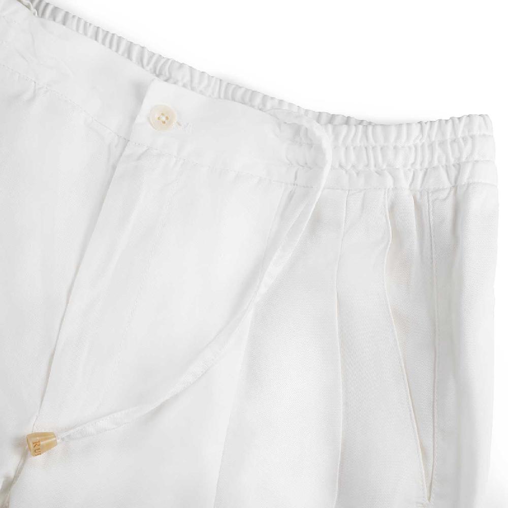 Rubinacci Pantalone leisure in cotone bianco Offerte stagionali