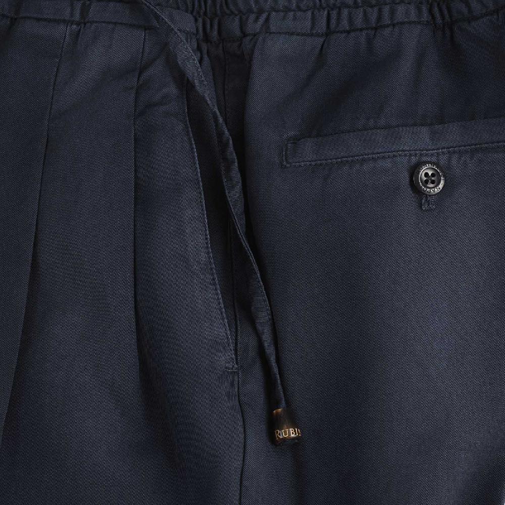 Rubinacci Pantalone leisure in cotone blu Liquidazione