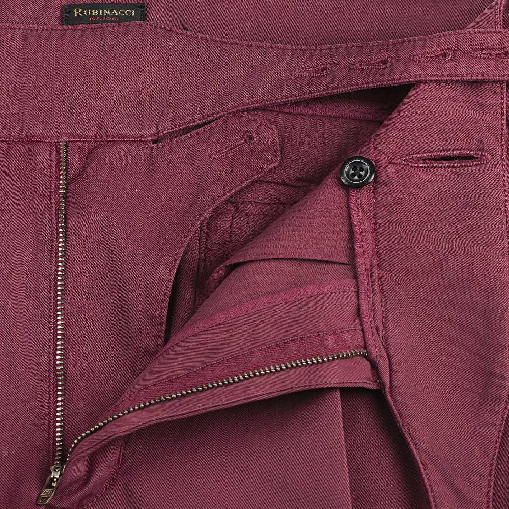Rubinacci Pantalone manny in cotone vino Offerte giornaliere
